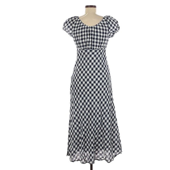 Doen x Gap 100% Linen Gingham Midi Dress Medium - Picture 3 of 6